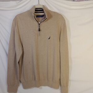 Nautica Men's Tan Zip-Up Sweater
